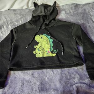 Girls L Moriah Elizabeth Black Sweatshirt with Pickle